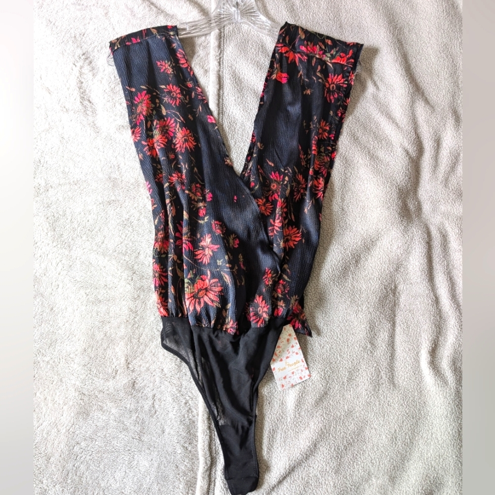 Free people printed there she goes body suit.